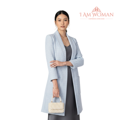 I Am Woman Powdered Blue Tweed Blazer