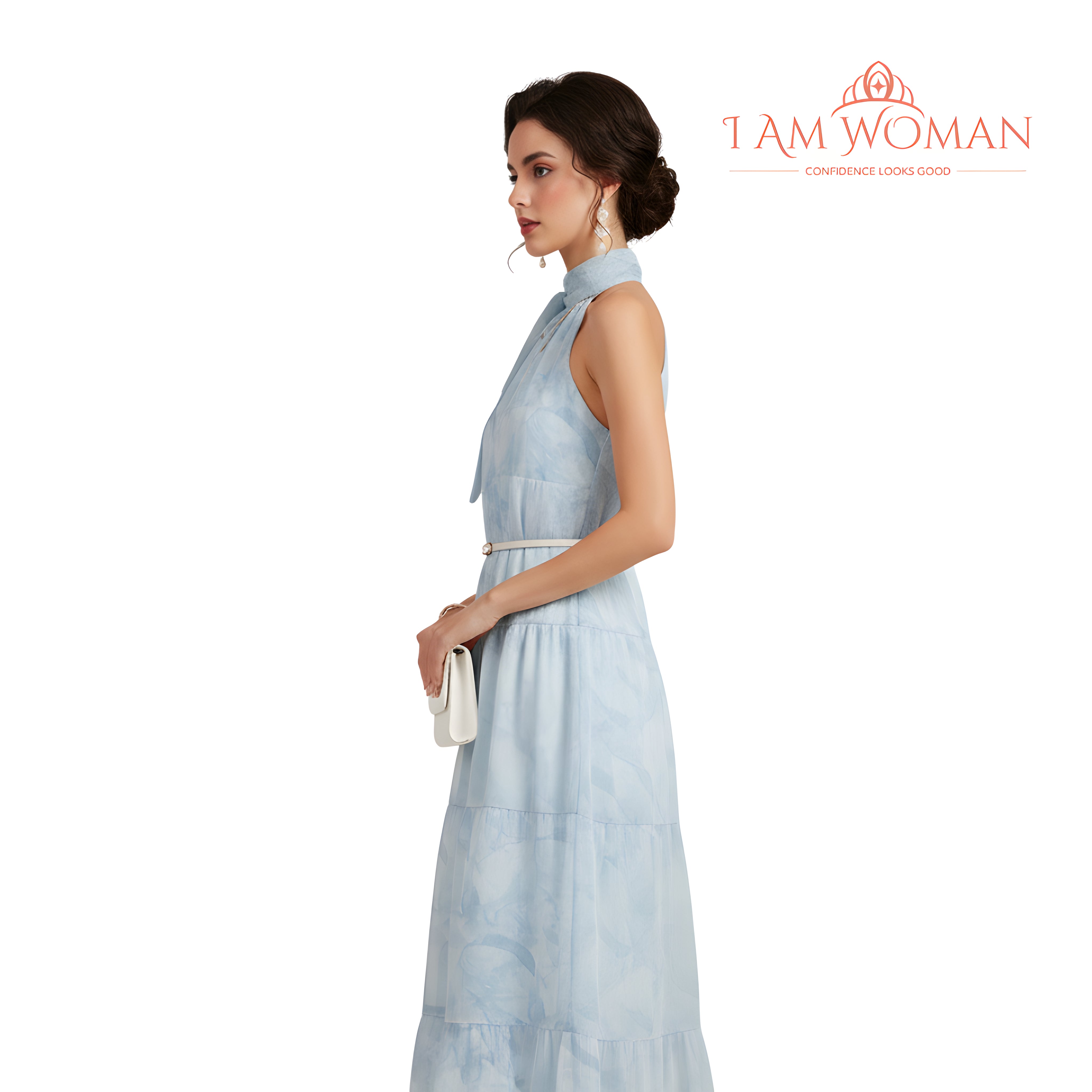 Light Blue Tiered Maxi Dress