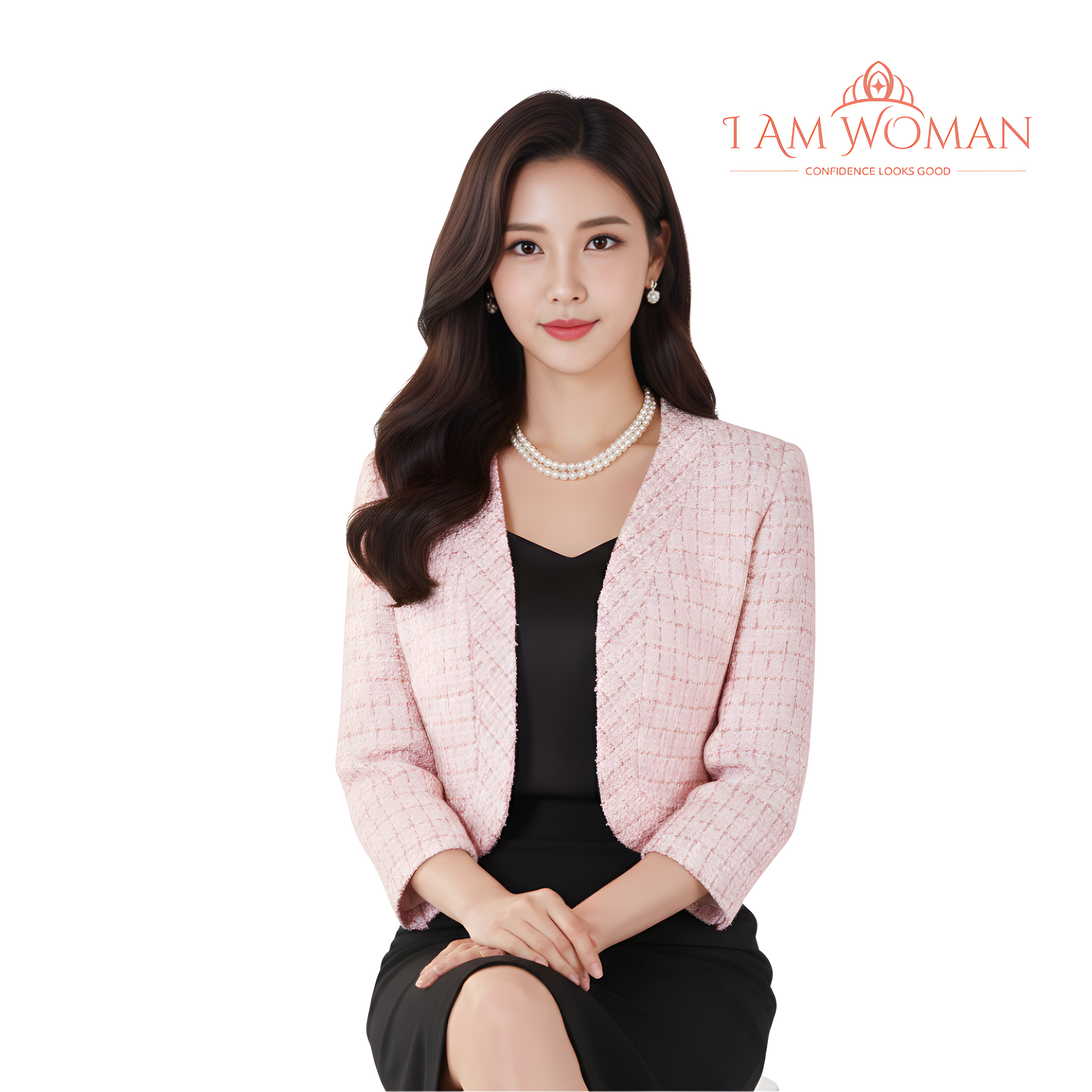 I Am Woman Pink Tweed Cropped Jacket