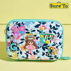 Sureto Mini Pouch with 2 pieces Jibbitz and Sling Floral Blue