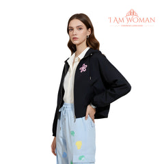 I Am Woman Black Zip-Up Jacket