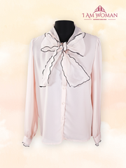 Light Pink Blouse With Black Liner Design