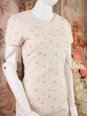 Cream White short-sleeved dress