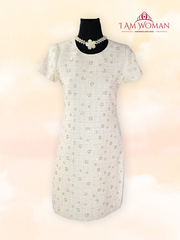 Cream White short-sleeved dress