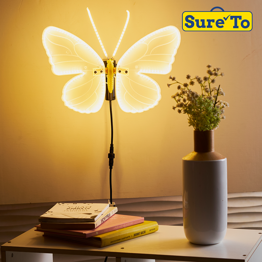 Sureto Moving Butterfly Wall Light Lamp