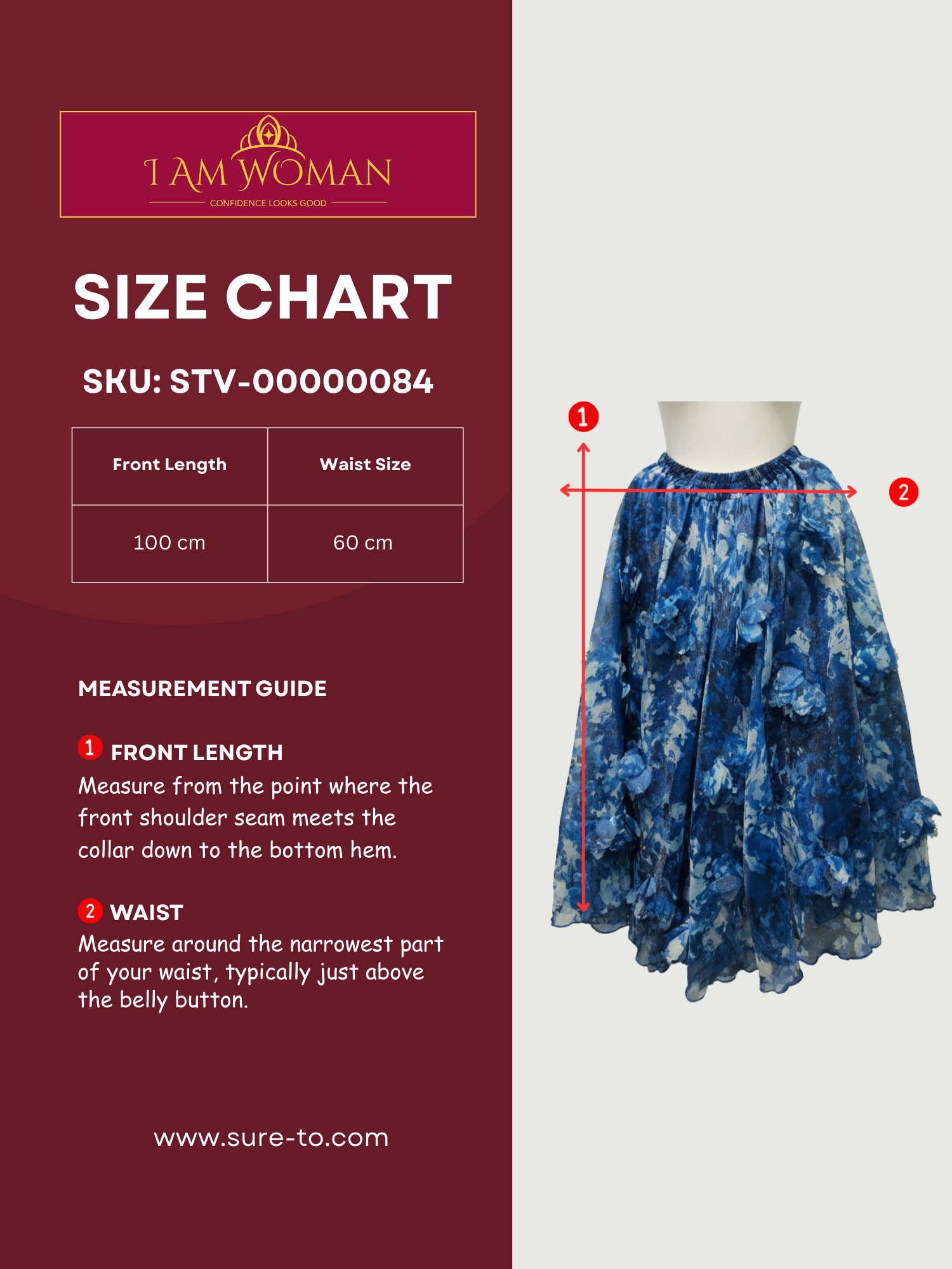 Blue Floral Print Tulle Skirt