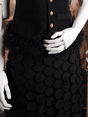 Black Circle Embellished Skirt