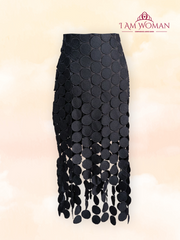 Black Circle Embellished Skirt
