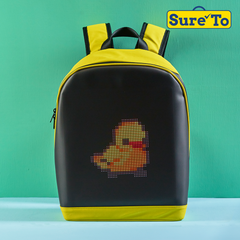 LED Backpack Medium Nylon Neon Yellow with Black Lining Shoulder Strap