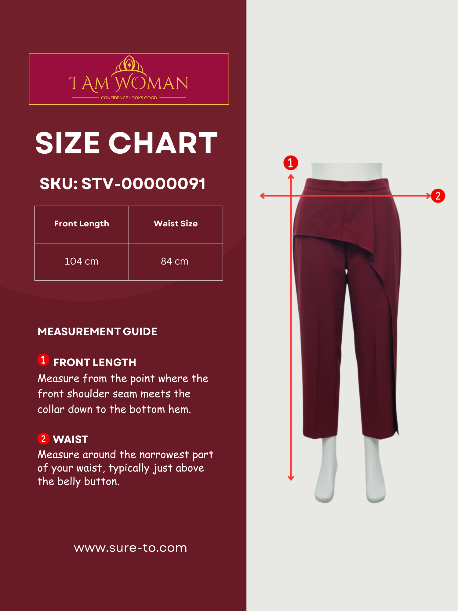 Maroon Wide Leg Trousers