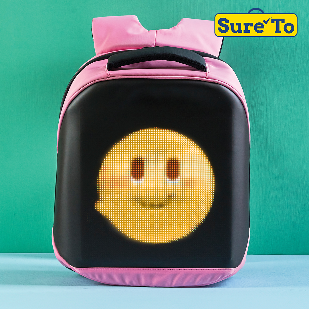 LED Backpack Nylon Pink and Black