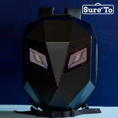 LED Rider Backpack Hard-shell PVC Plain Black