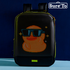 LED Backpack Nylon PLain Black with Gold Hardware