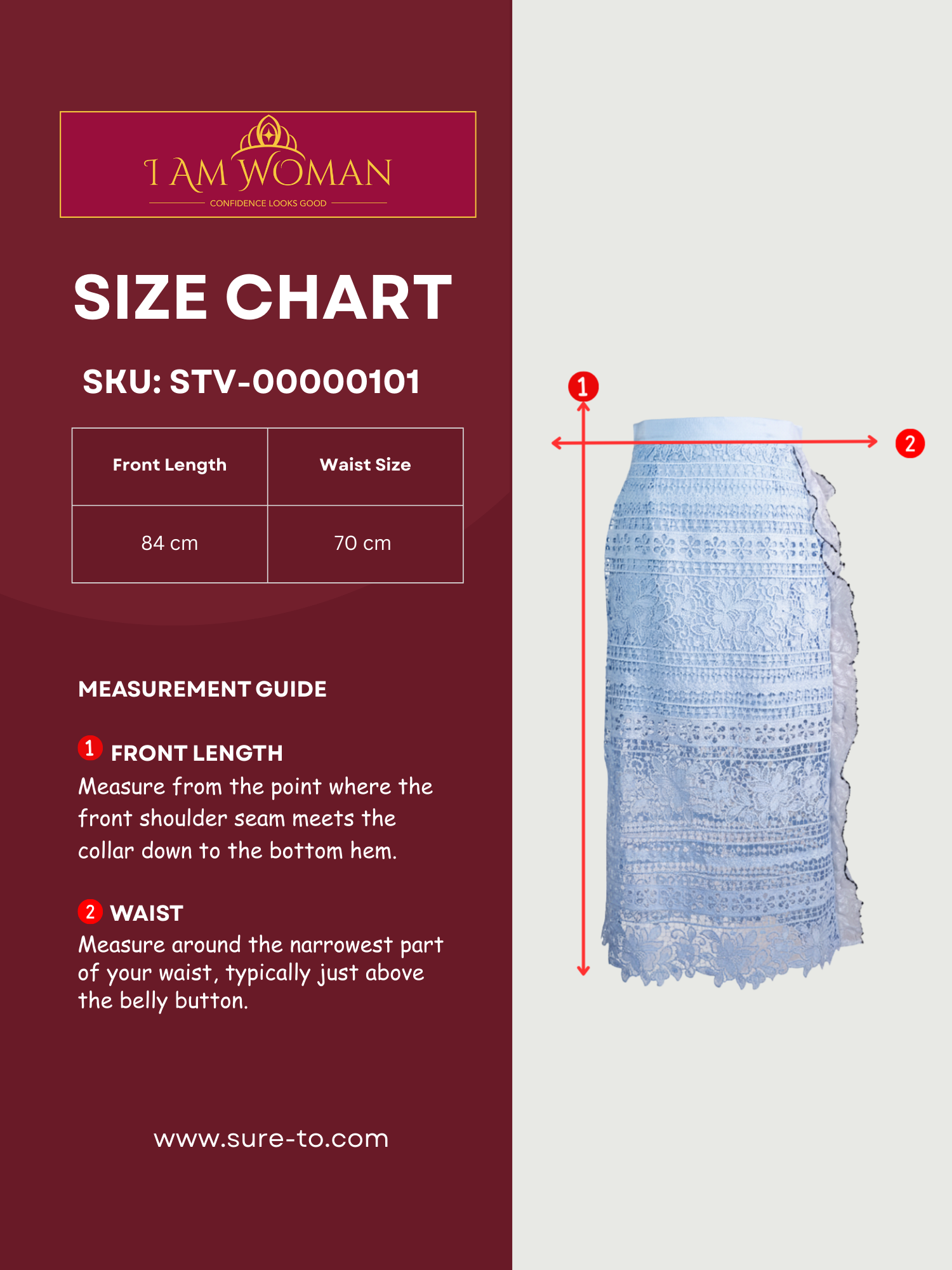 I Am Woman Light Blue Lace Skirt