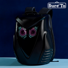 LED Knight Backpack Hard-shell PVC Plain Black