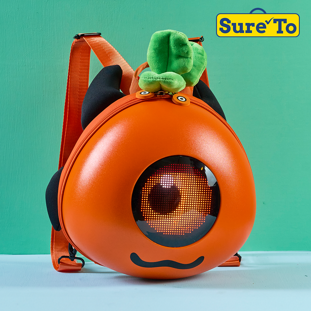 LED Bag Small Loy Eyes Hard-shell PVC Orange for Kids