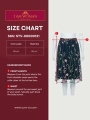 Black Floral Embroidered Tulle Skirt