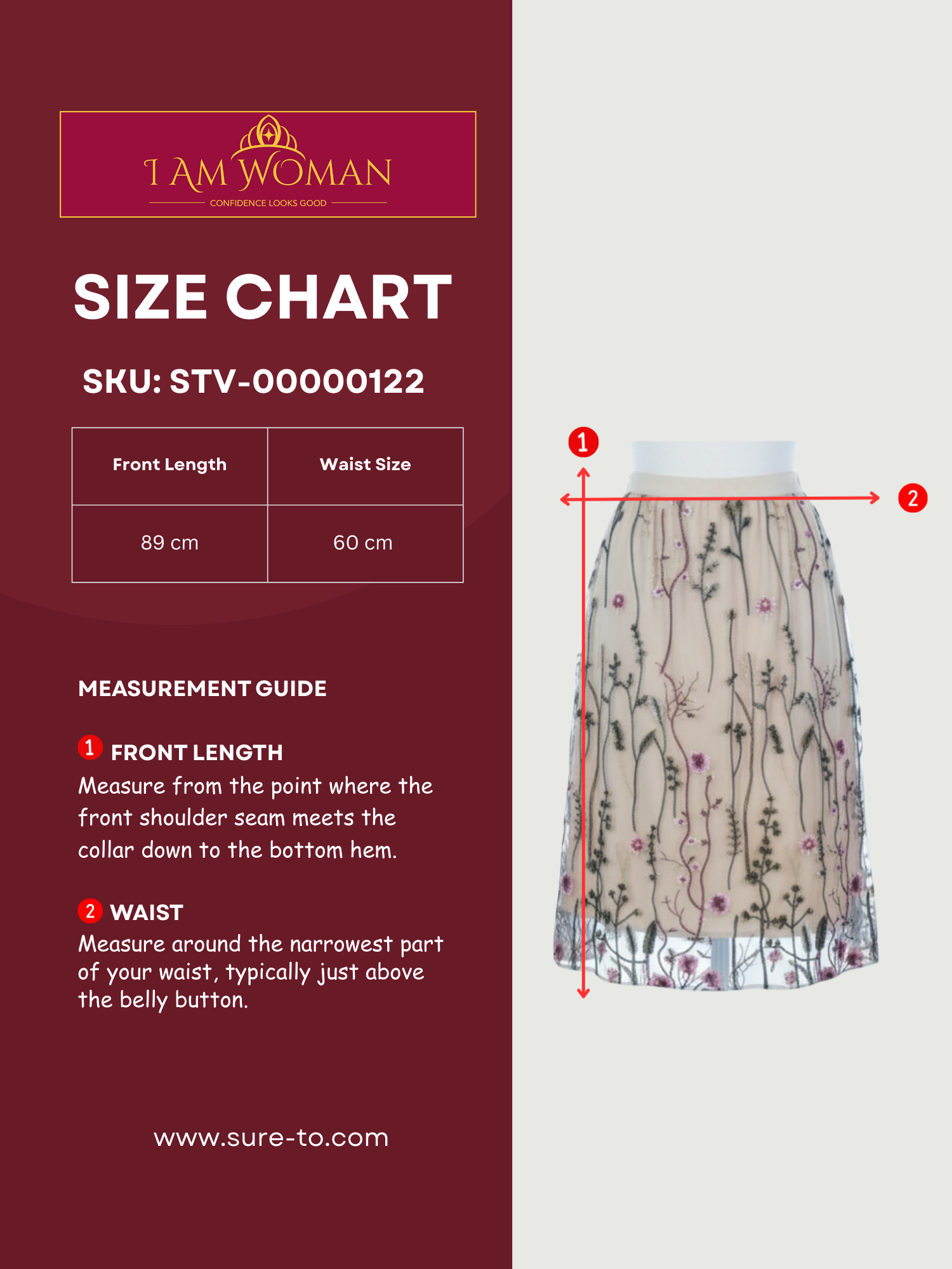 Off-White Floral Embroidered Tulle Skirt