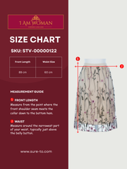 Off-White Floral Embroidered Tulle Skirt