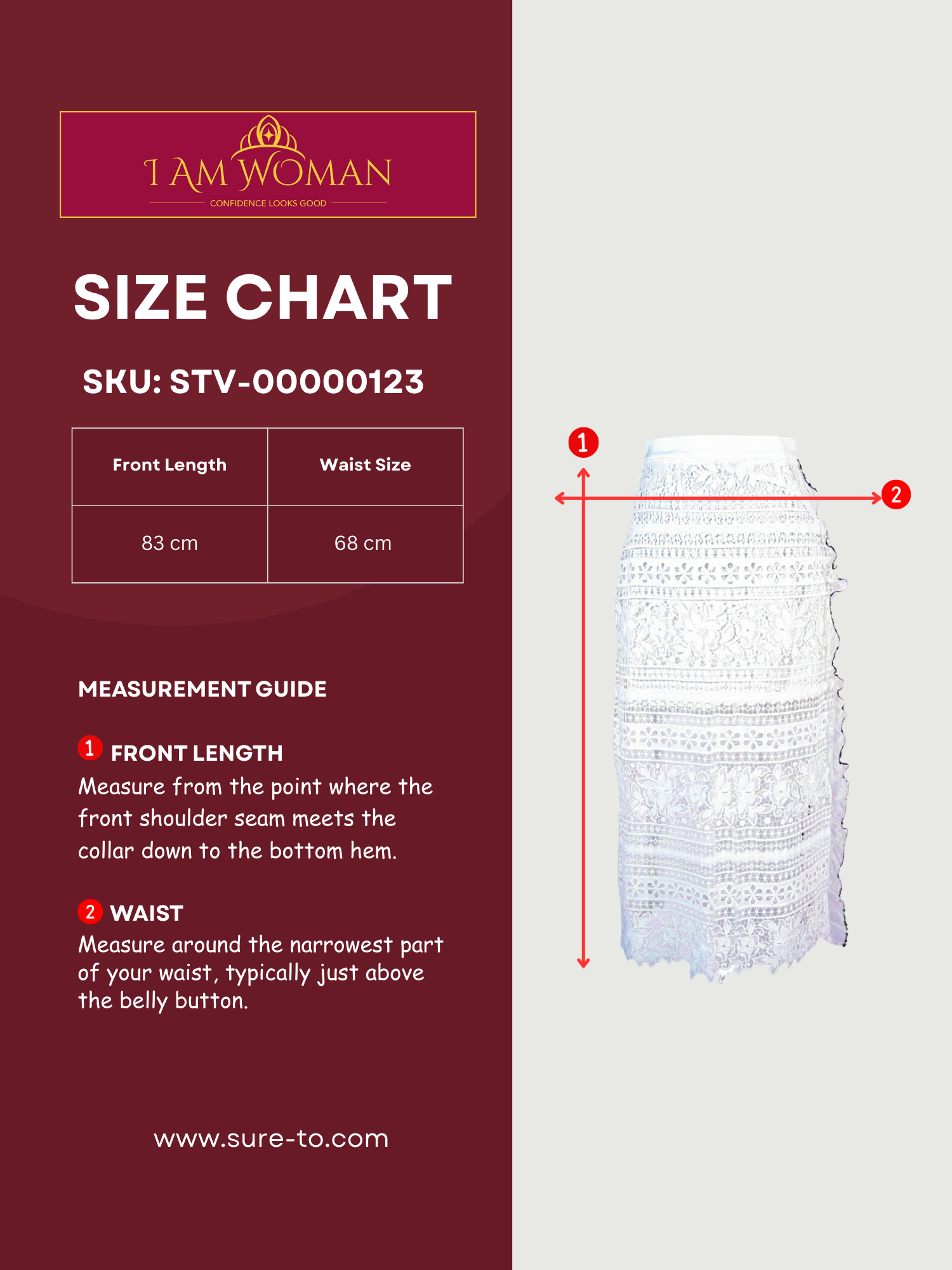 White Floral Lace Midi Skirt