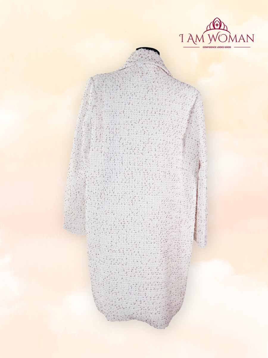 Off-white tweed long coat