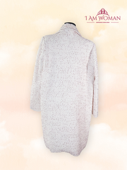 Off-white tweed long coat