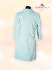 Mint green tweed jacket and skirt set