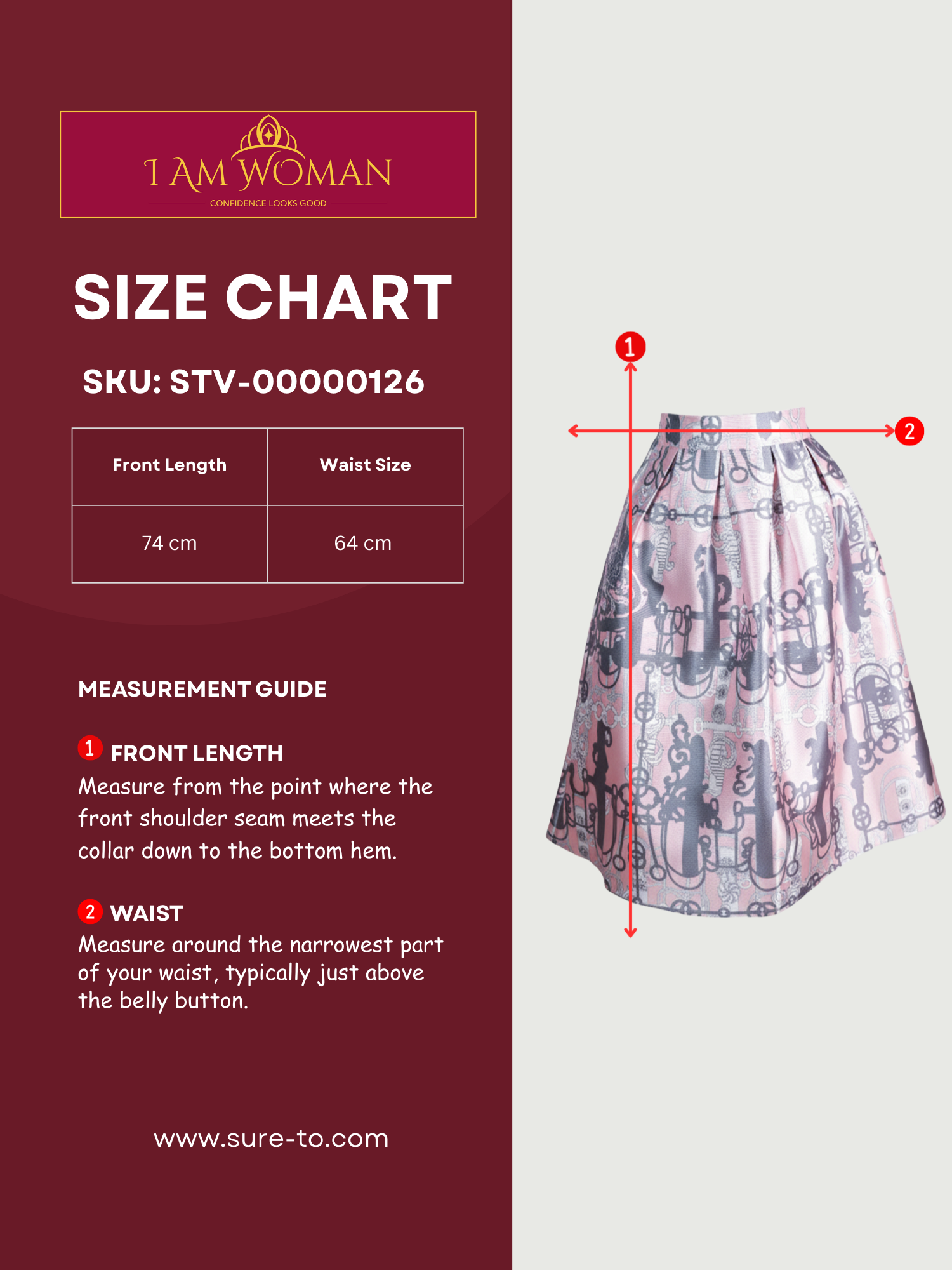 Pink Pleated Skirt with Black Pattern