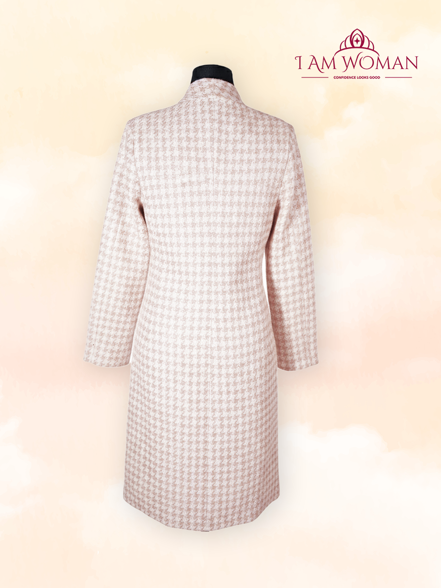 Pale pink button down long coat