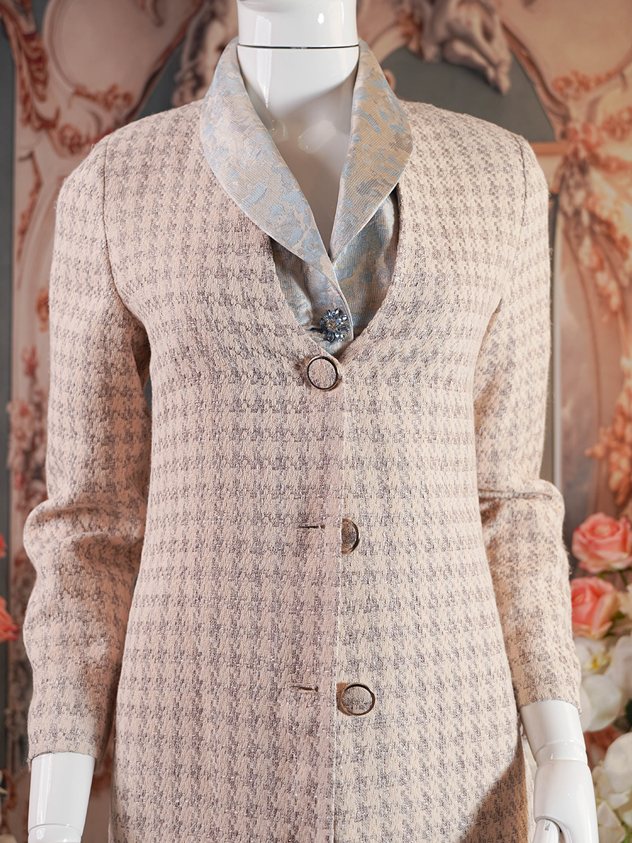 Pale pink button down long coat