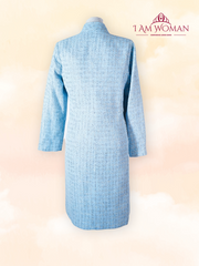 Sky Blue button down long coat