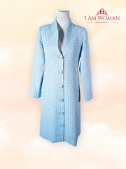 Sky Blue button down long coat