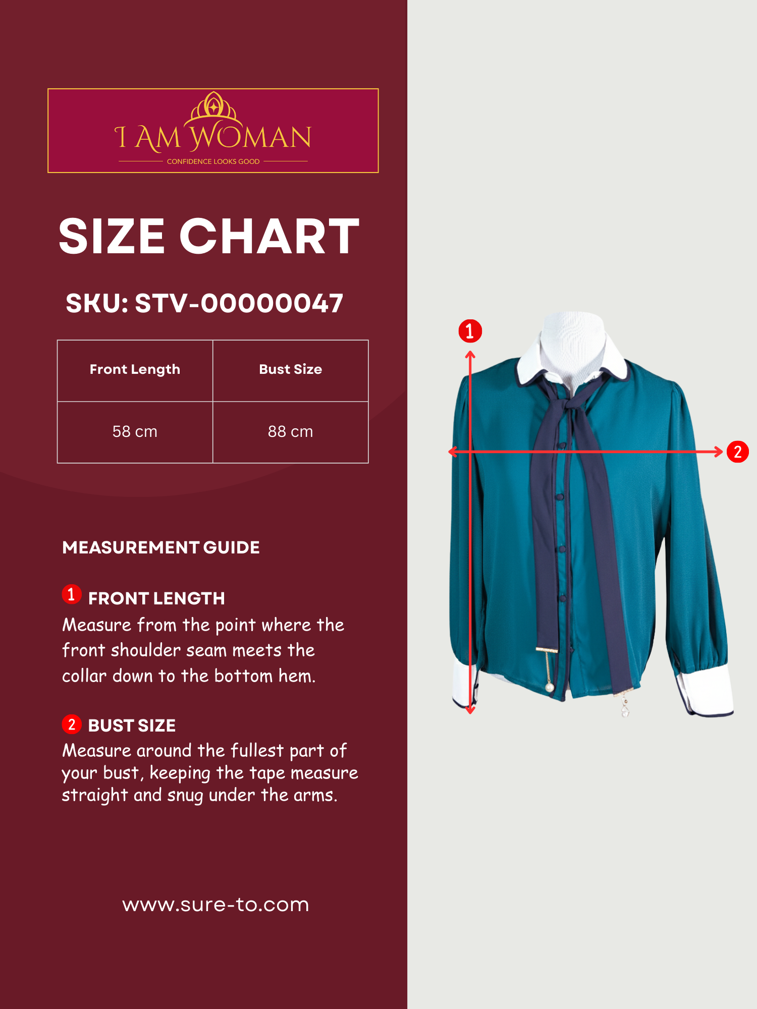 Emerald Green Blouse with Navy Necktie