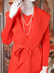 Red Ruffled Long Dress