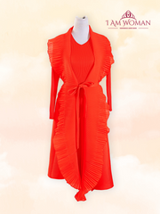 Red Ruffled Long Dress