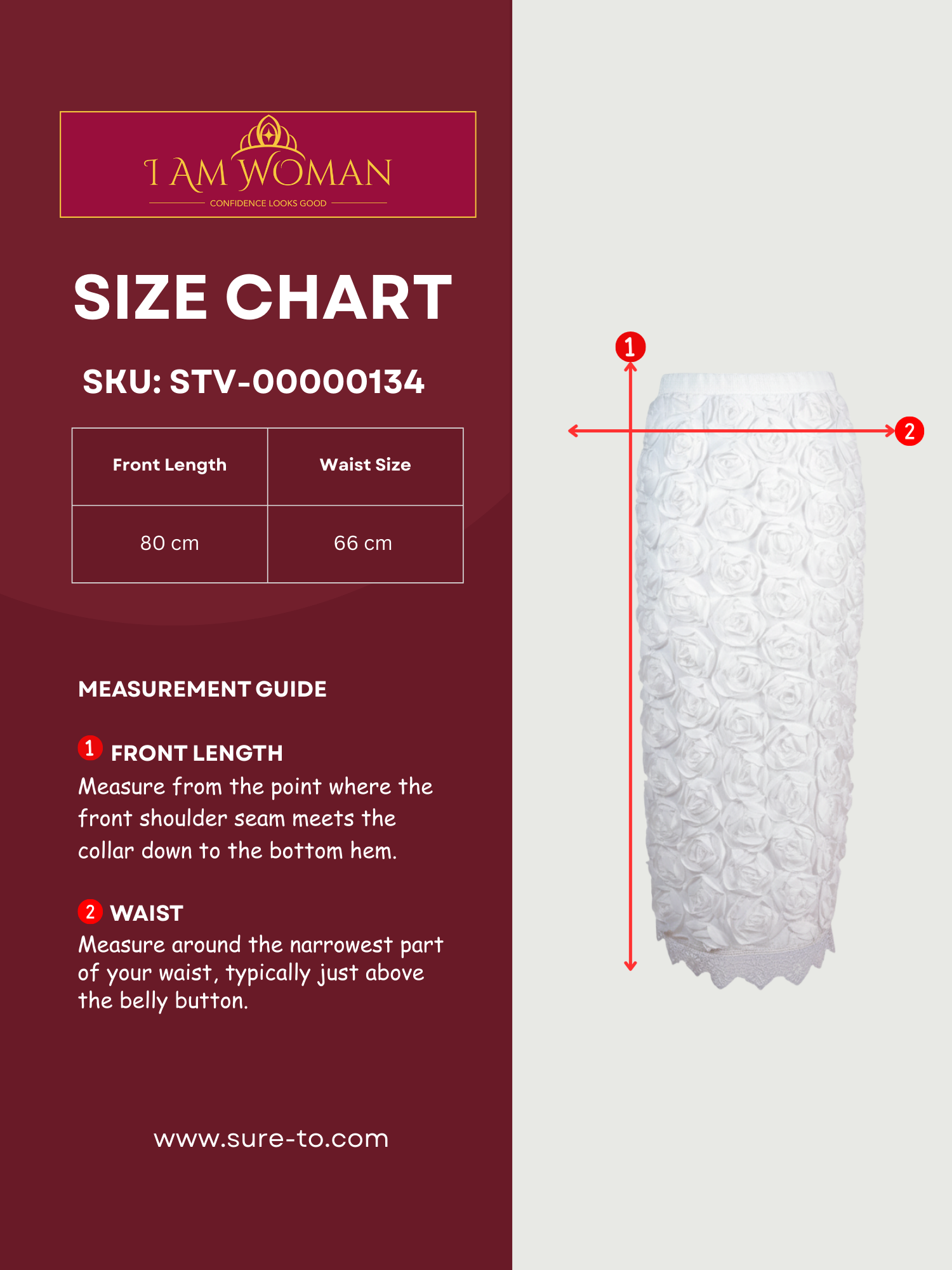 White Midi Skirt Covered in 3D Rose Appliqués