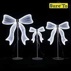 Sureto Set of 3 Romantic Glowing Bowknot LED Light Aisle Decorations