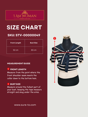 I Am Woman Navy and White Striped Sailor Top