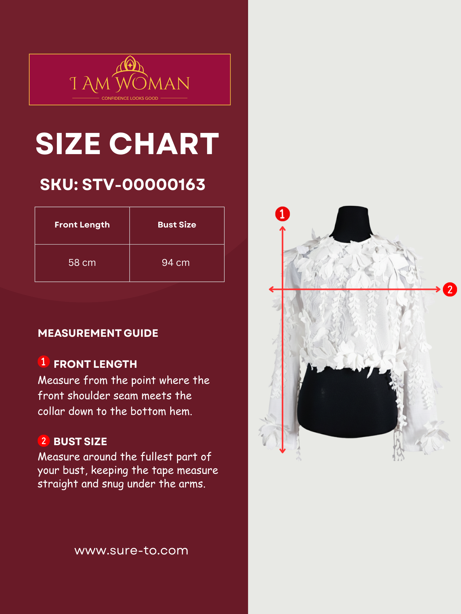 White, Floral Appliqué, Long-Sleeve Top.