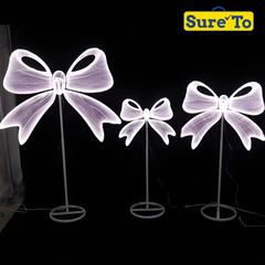 Sureto Set of 3 Romantic Glowing Bowknot LED Light Aisle Decorations
