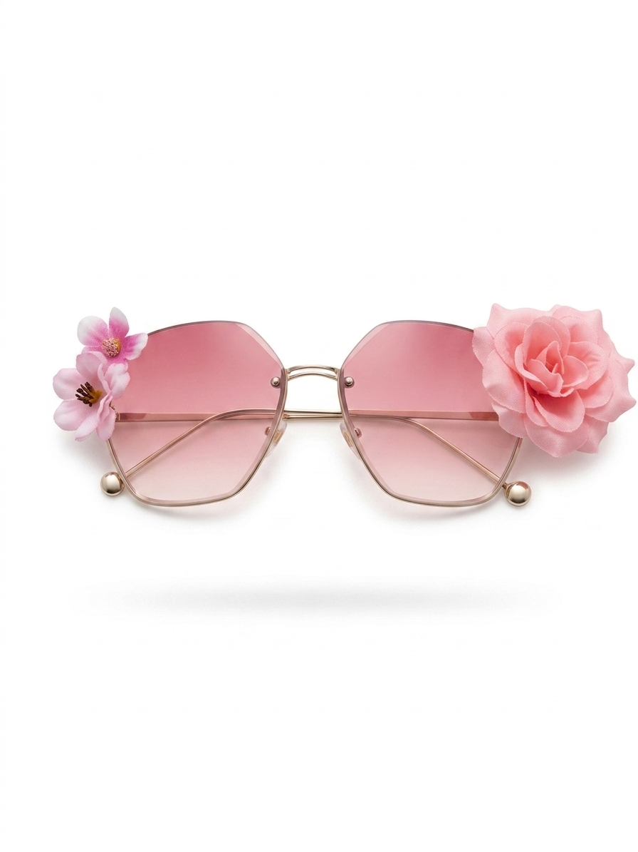 Pink Double Floral Sunglasses