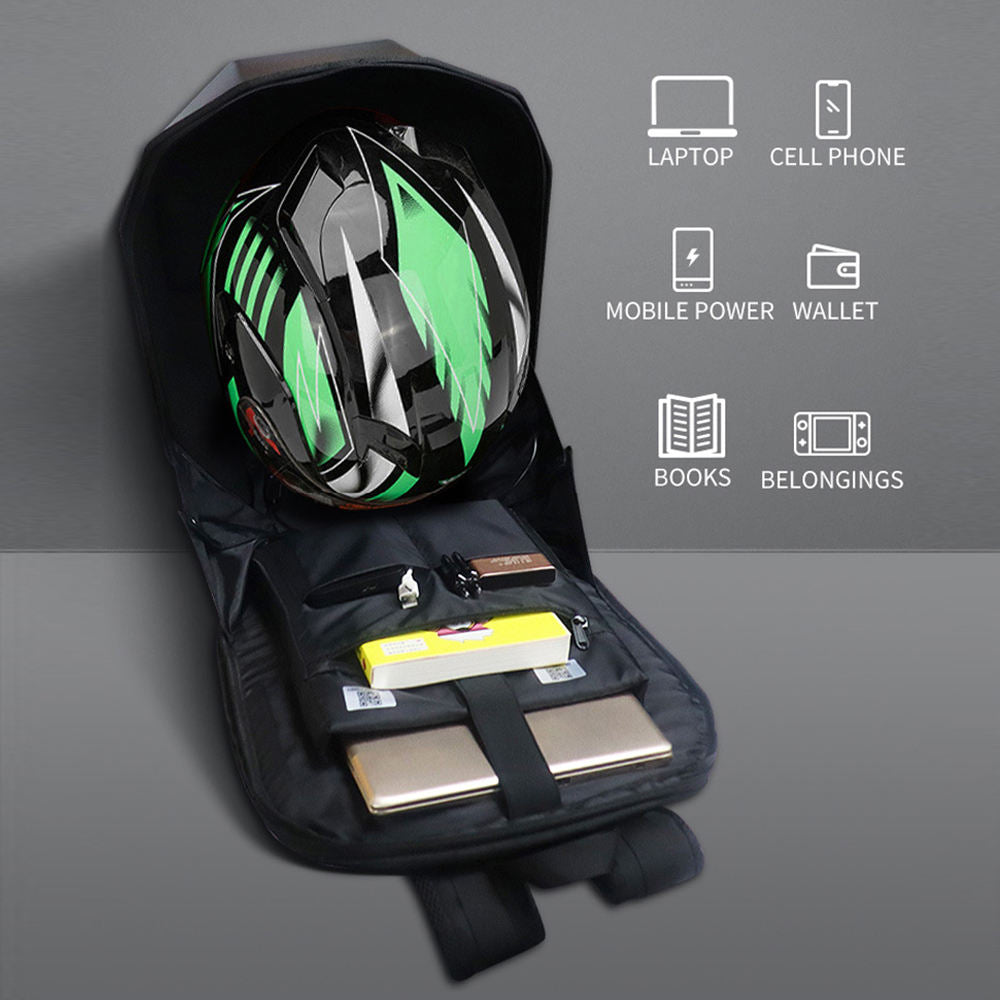Sureto LED Rider Backpack Knight Hard-shell PVC Plain Black
