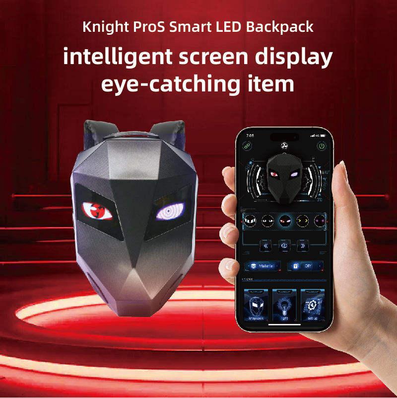 Sureto LED Rider Backpack Knight Hard-shell PVC Plain Black