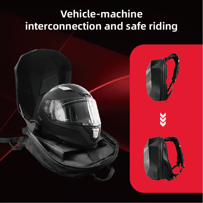 Sureto LED Rider Backpack Knight Hard-shell PVC Plain Black