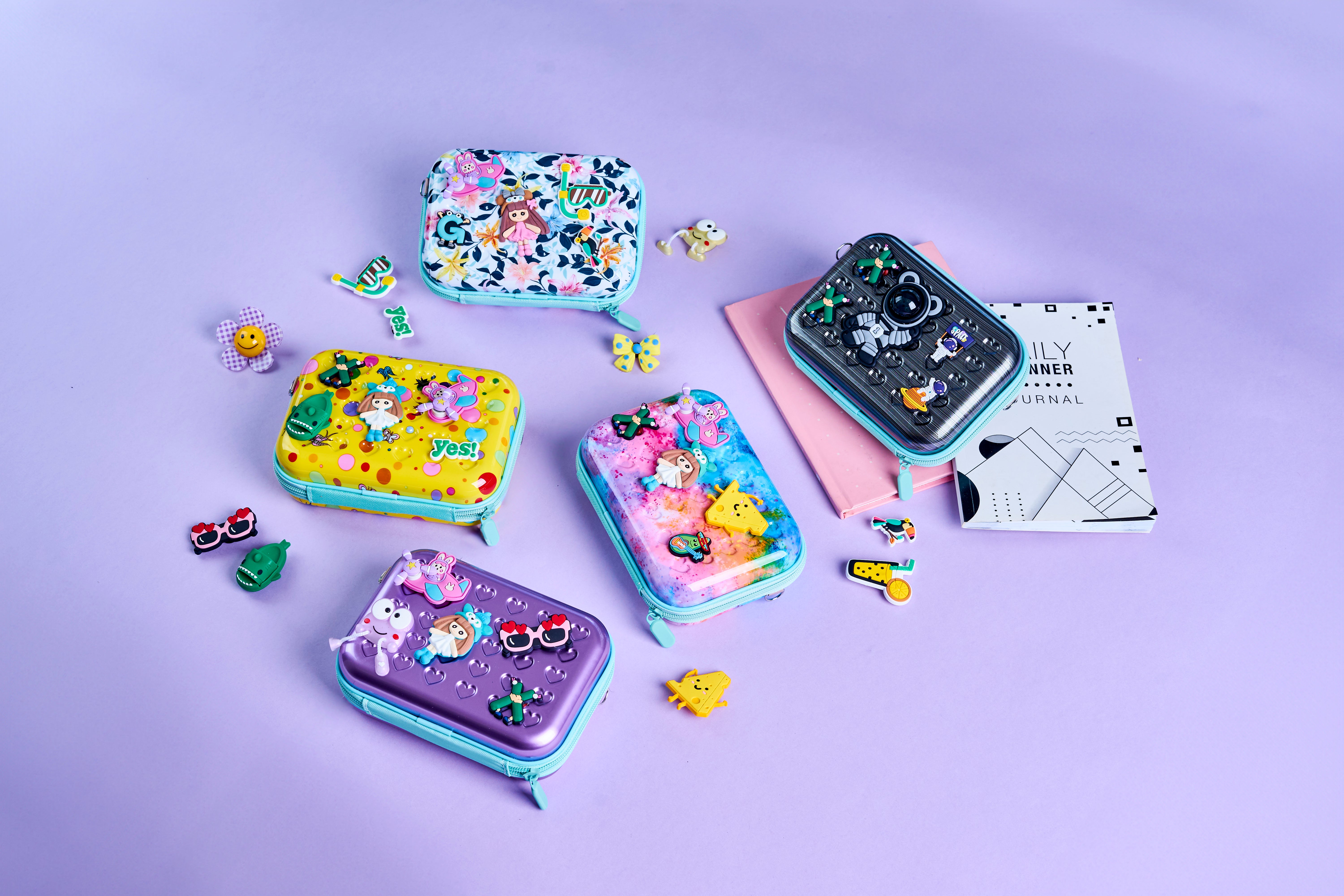 Sureto Mini Pouch with 2 pieces Jibbitz and Sling Plain Yellow