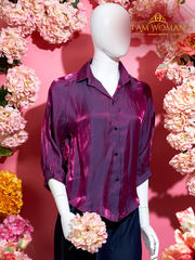 I Am Woman Purple Button-Down Blouse