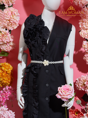 I Am Woman Black Cocktail Long Dress