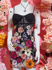 I Am Woman Floral Embroidered Mini Dress