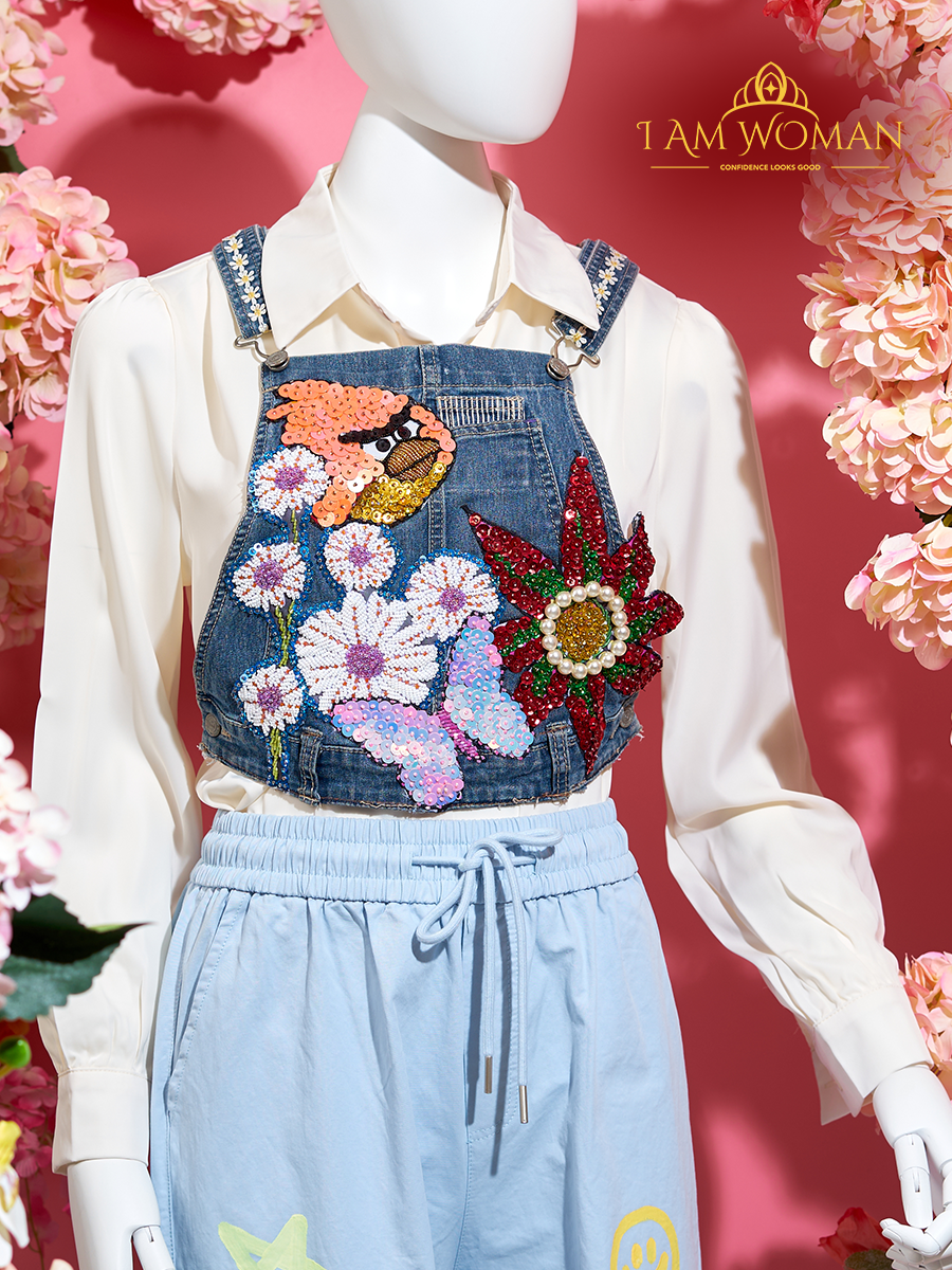 I Am Woman Multi Colored Floral Maong Tank Top