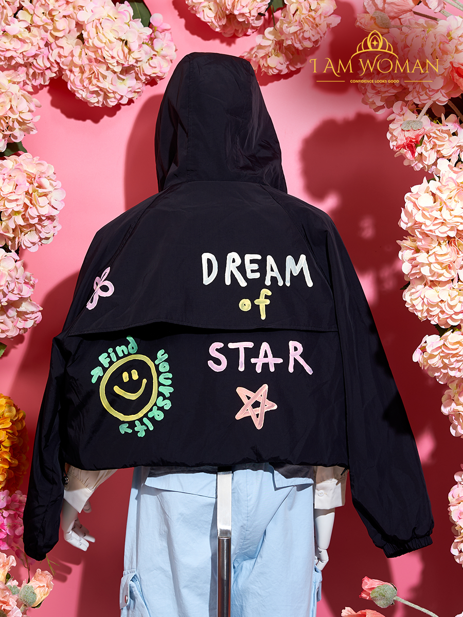 I Am Woman Black Zip-Up Jacket